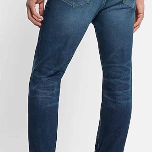 Express Men’s Slim Straight Dark Wash Stretch Jeans NWT - Picture 2 of 4